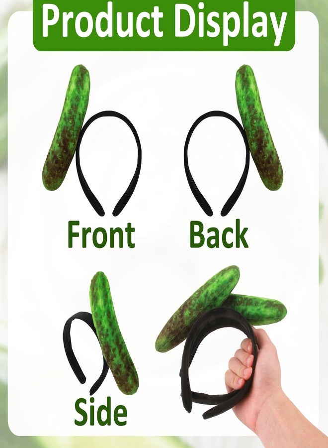 CZMZHFC Cucumber Pickle Headbands,Pickle Headwear,Cute Food Shaped Hair band for Women,Vegetable Hair Hoop for Face Washing,Food Headpieces for Halloween/Cosplay/Parties (2PCS Pickle) - Image 3